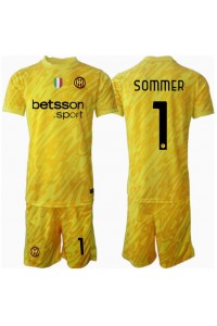 Inter Milan Yann Sommer #1 Keeper Babyklær Borte Fotballdrakt til barn 2024-25 Korte ermer (+ Korte bukser)